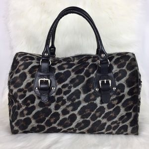 Maurizio Taiute Leather Animal Print Satchel